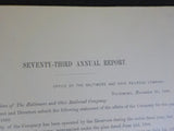Baltimore & Ohio Railroad Company Annual Report 1899 73rd annual June 30 1899
