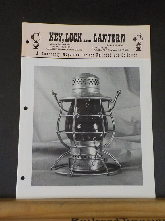 Key Lock and Lantern Magazine #97 Fall 1990 Fake Badge Alert Cast Globes are not