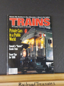 Trains Magazine 1996 February Private cars in a public world Canada secret sceni