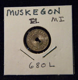 Token MI Muskegon 680L Token  Good For One Fare Muskegon Peoples Transport Corp