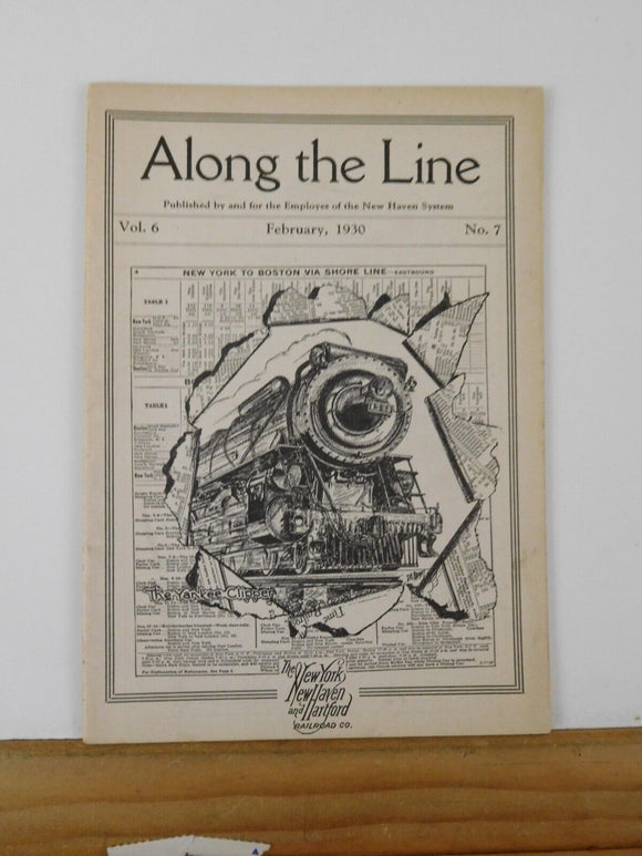 Along the Line 1930 February New York New Haven & Hartford Employee Magazine