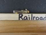 Jewelry Railroad Locomotive Engine Train Tie Clip  Marked Shields on back