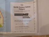 Map Norfolk Southern System Map and Connections 1995 manually updated