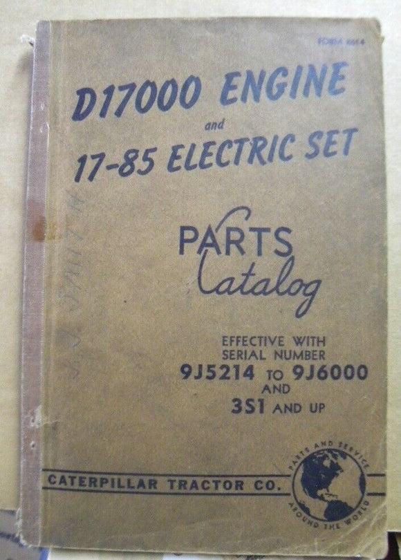 D17000 Engine And 17 - 85 Electric Set Parts Catalog Caterpillar Tract ...