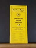Southern Pacific Employee Timetable #10 San Antonio Division 1980 SP