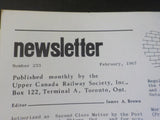 Upper Canada Railway Society Newsletter #253 February 1967  Preserved equipment