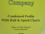 Clinchfield Railroad Company Condensed Profile Rail Speed & Speed Charts 1982 SC