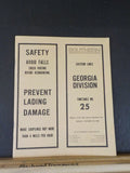 Southern Railway Eastern Lines Georgia Division Employee Timetable #25 1981