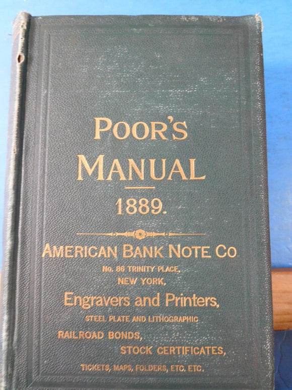 Poor's Manual of Railroads 1889  History rolling stock more