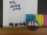 Jaycees Maryland Sailing Ship with Red Flags & Red Ribbon   PIN