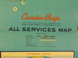 Map Canadian Pacific All Services Map 1967 Foldout Map