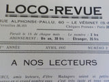 Loco-Revue 1937 Avril Reviews of Railway Models