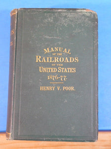 Poor's Manual of Railroads 1876-77  History rolling stock more