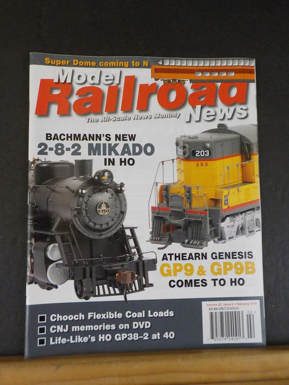 Model Railroad News V22 #2 February 2016 Bachmann 2-8-2 HO scale Mikado