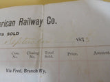 Consolidated European & North American Railway Co. 1873 Monthly Statement