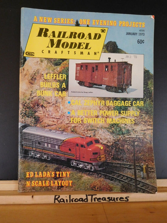 Railroad Model Craftsman Magazine 1973 January RMC One evning projects Bunk car