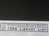 Narrow Gauge Railway Society & News Index Lot of 3 1998,2002,2002 British