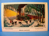Postcard Snow Bound by Currier & Ives  American Railroad Collection