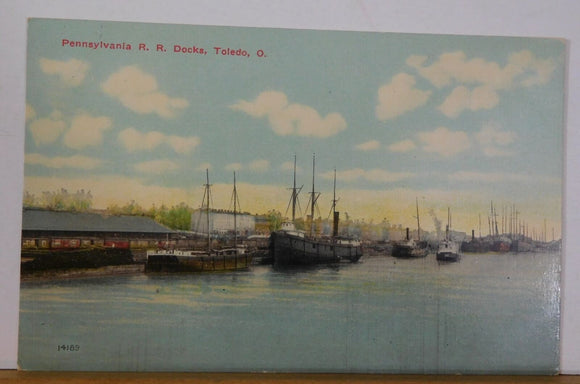 Postcard Pennsylvania R.R. Docks Toledo Ohio no date