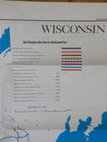 Map Burlington Northern Wisconsin State Railroad Map 1983 August
