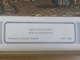 Renaissance Lithographic Print Ludolf Bakhuyzen Port D'Amsterdam Lithographic