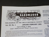 Bandwagon 1981 January February Circus Magazine George Gauweiler Band Master Big