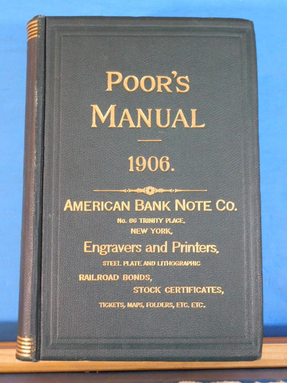 Poor's Manual of Railroads 1906 Maps History rolling stock more