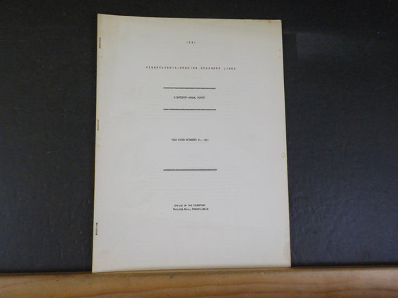 Pennsylvania-Reading Seashore Lines annual report 1951