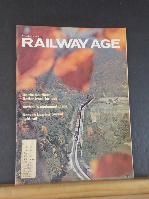 Railway Age 1975 November 10  On the Southern better tack for less