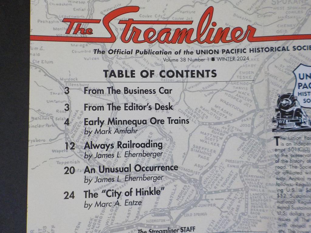UP The Streamliner Volume 38 #1 Union Pacific Historical Society CIty ...