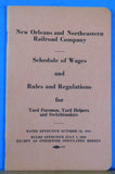 New Orleans and Northeastern Railroad Company Schedule of Wages 1948