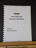 CNYK Central New York Railroad Corporation Employee Timetable #2 2004