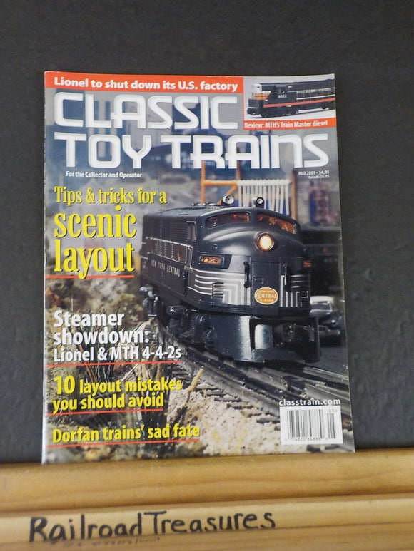 Classic Toy Trains 2001 May Tips Tricks Scenic Layout Dorfan Trains 10 layout mi
