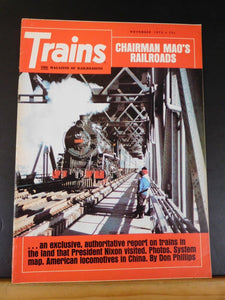 Trains Magazine 1972 November Chairman Mao's Railroad American Locos in China