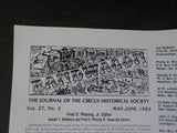 Bandwagon 1983 May June Circus Magazine Great Van Amburg & Howes Great London Sh