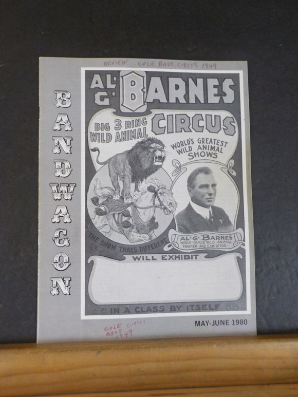 Bandwagon 1980 May June Vol 24 #3 Al G Barnes early years