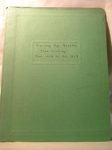 Plan Listings  Railway Age Gazette June 1908 - December 1909 Index E Crist