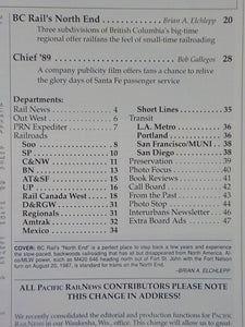 Pacific Rail News #307 1989 June The North End Chief '89 Santa Fe