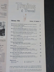 Trains Magazine 1953 February Trains & Travel Efficiency plus