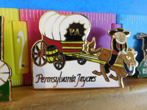 Jaycees Pennsylvania Amish Wagons Lot of 4 pins