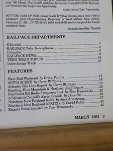 Rail Pace News Magazine 1991 March BM&N Conrail Akron Branch Atlantic City North