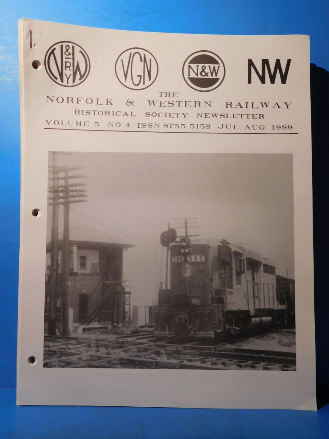 Norfolk and Western Historical Society Newsletter 1989 July August  Stapled