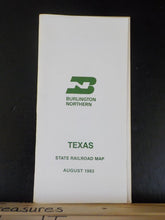 Map Burlington Northern Texas State Railroad Map 1983 August & NE NM