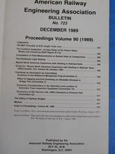 American Railway Engineering Association Bulletin 723 December 1989 Vol 90 AREA