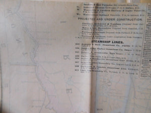 Railroad Commissioners of the State of Maine 49th Annual Report 1907 Foldout MAP