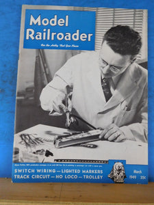 Model Railroader Magazine 1949 March Switch wiring Lighted markers Track circuit