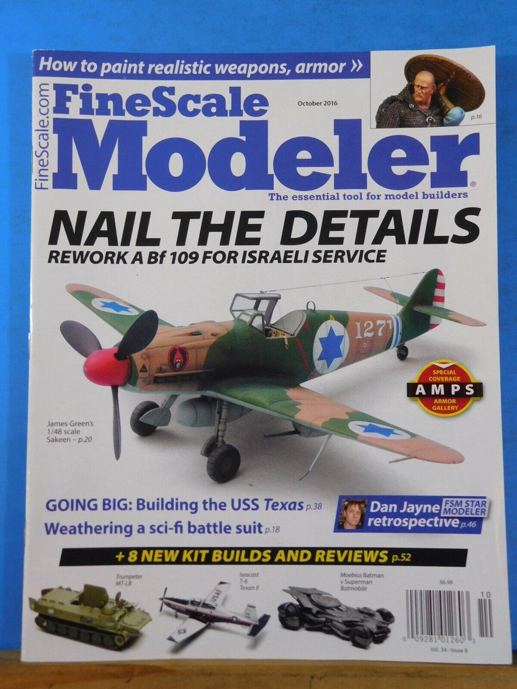 FineScale Modeler 2016 Oct Nail the Details Bf 109 for Israeli Service USS Texas