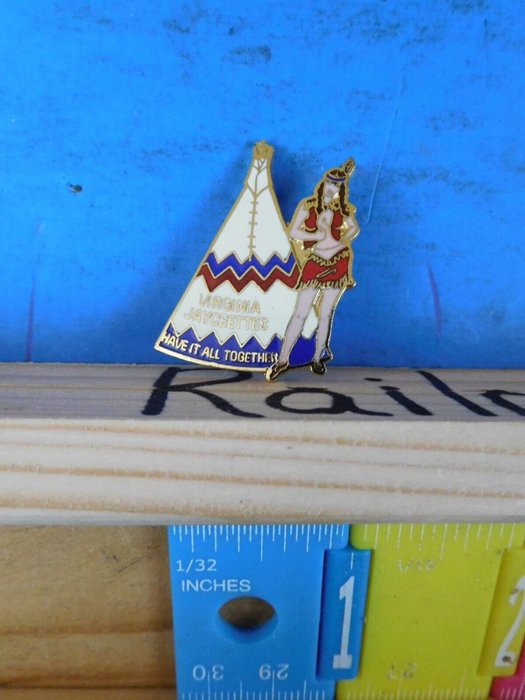 Jaycees Virginia Jaycettes Have it all together Tepee Indian Maiden pin