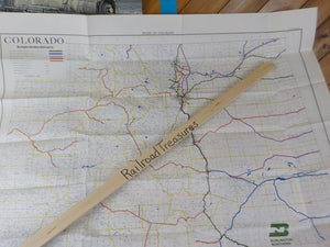 Map Burlington Northern Colorado State Railroad Map 1983 August