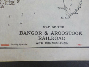 Map Bangor & Aroostook Railroad 1950 folded